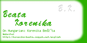 beata korenika business card